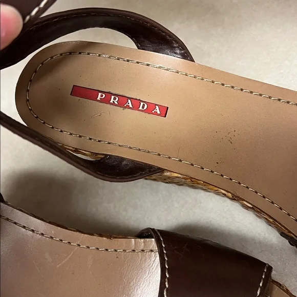 Prada Leather Espadrilles Wedges - Picture 3 of 11